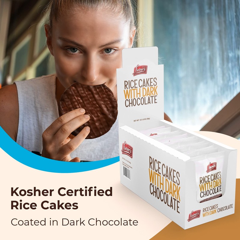 LIEBERS Dark Chocolate Rice Cakes, Snack Pack, Gift Pack, Kosher