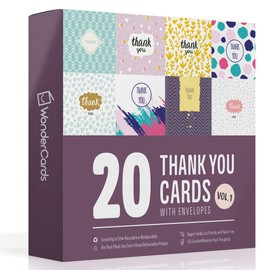 Thank You Cards Pack of 20 | Eco Friendly | Plastic Free | Hand Packed in The UK | Volume 1