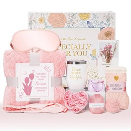 11 PCS Regalos de Cumpleaños para Mujeres, Cesta regalo de relajación spa, Paquete de Cuidado Personal para mujeres, Caja de Regalos para Mujer,...   