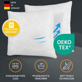 Lileno Home Set of 4 Cushion Filling, 40°C Washable Inner Cushion Suitable for Allergy Sufferers, Polyester Cushion Inlet as Couch Cushion, Sofa Cushion, Cocktail Cushion and Pillow, 55 x 55 cm