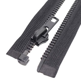 MebuZip #8 8 Inch Black Nickel Teeth Separating Jacket Zipper Right Handed Zipper Heavy Duty Metal Zippers for Men's Jackets Coats Sewing (8" RH)