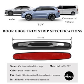 DXNQ 4 PCS Car Door Edge Guards, Anti-Scratch Door Edge Guards Trim Strip with Self Adhesive, Car Door Protector Bumper Guards for Most Cars Trucks SUVs, Exterior Car Accessories (Black)