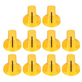 sourcing map 10pcs Gold Guitar Effect Pedal Knob, 9/16" Plastic Insert Electric Guitar Knobs for Amplifier Guitar Bass Volume Control