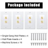 8 Pack Single Gang 1.0 Speaker Wire Wall Plate (Banana