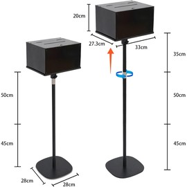 BERPET Metal Suggestion Box with Lock and Sign Holder – Ballot Box for Voting, Donations, Charity, Raffles, Church & Event Fundraising (Metal)