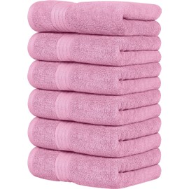 Utopia Towels 60 Piece Premium Hand Towels Set, (16 x 28 inches) 100% Ring Spun Cotton, Lightweight and Highly Absorbent Towels for Bathroom, Travel, Camp, Hotel, and Spa (Pink)