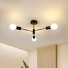 SENQIU Sputnik Ceiling Light, Black Golden Semi Flush Mount Ceiling
