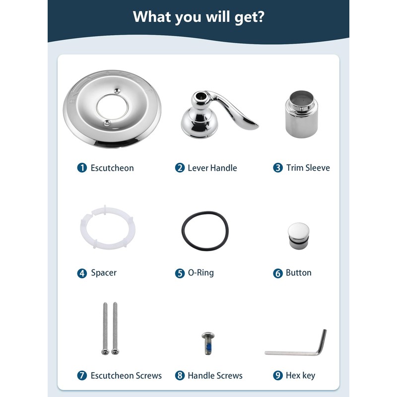 DLymtrx Replacement for Delta 13/14 Series BT14096 Trim Kit, Shower