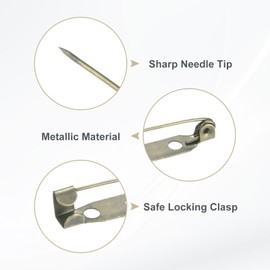 M METERXITY 60-Pack Bar Pins, 0.8 Inch Brooch Pin Backs Safety Clasp for Badges/Name Tags/Corsage/DIY Crafting Sewing Fabric, Metal Boutonnieres Locking Pin-Backing [20mm, Bronze Tone]