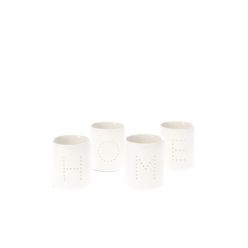 Glossy Ceramic Tealight Holders (set of 4) - HOME