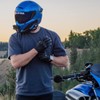 Harssidanzar Motorcycle Gloves for Men, Leather Touch Screen Riding Driving