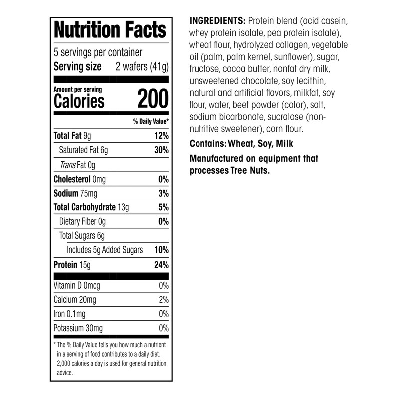WonderSlim Protein Wafer Snack Bar, Raspberry, 200 Calories, 15g Protein,