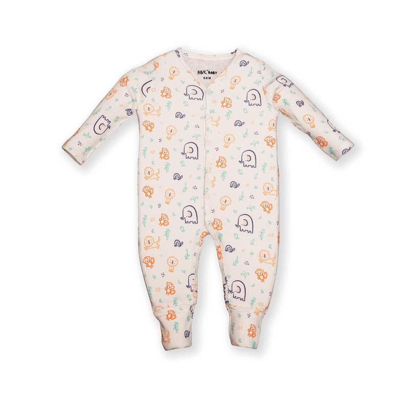 Baby 100% Cotton 3-Piece Coverall with Foldable Cuff and Feet,