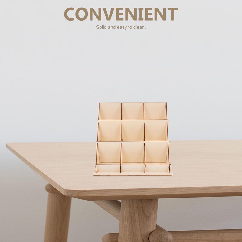 SHINEOFI Wooden Card Display Stand Display Shelves 3 Tiered Display
