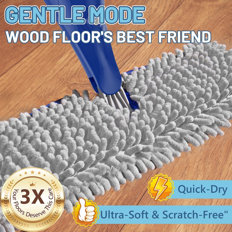 Papclean Spray Mops for Floor Cleaning: Double Sided Wet Dry
