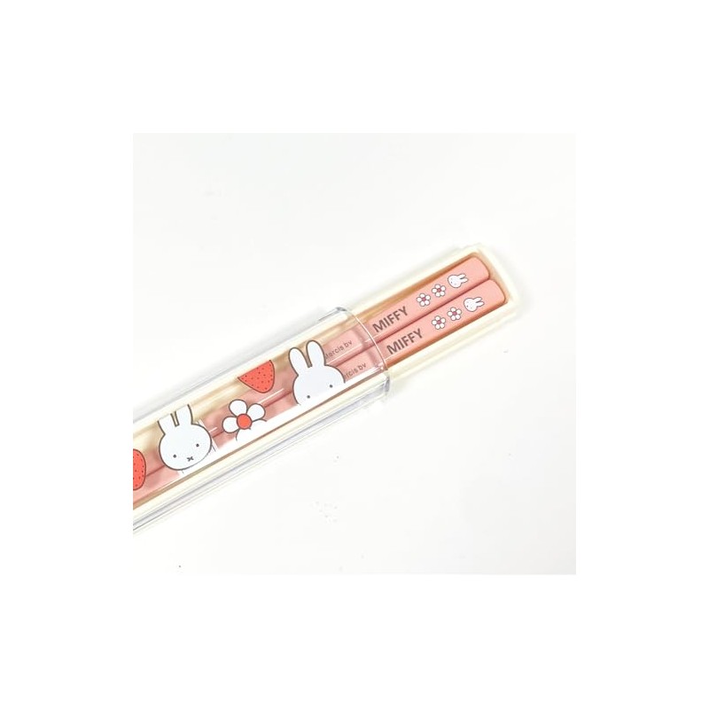 Miffy BW24-6 Chopsticks & Case Set, Antibacterial, Dishwasher Safe