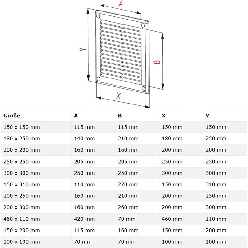 AirTech-UK Air Vent Grille White Plastic Wall Ducting Ventilation Cover