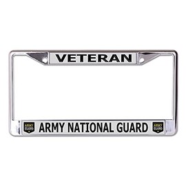 U.S. Army National Guard Veteran Chrome License Plate Frame