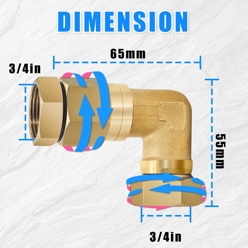 CXCESNS Garden Hose Elbow Connector 3/4 Inch GHT Thickening Solid