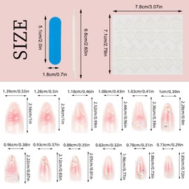 NICENEEDED 24 Pcs Pink Almond Press on Nails, Medium Fake Nails Ombre Full Cover False Nails with Pearl Butterfly Flower Rhinestone Designs Gradient Glue on Nails Acrylic Cute Stick on Nails
