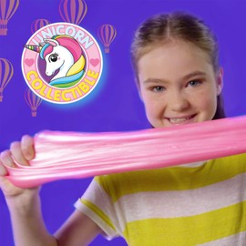 SLIMY Unicorn Collectible Pink/Yellow 155 g Original Slimy Slime Play Mass, Safe Fun for Children with Slime in Two Colours Including Funny Unicorn Collectible Figure (Toy from 5 Years)