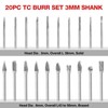 20PCS Woodworking Tools Set The Grinder Grinder tool 1/8Inch Shank