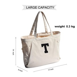 ESVAN Corduroy Yoga Tote Bag Gifts for Women Drawstring Everyday Valentines Gifts for Office Workout Travel Carryall Pilates Gym and Vacation