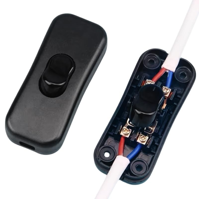 2個のライトコードスイッチデュアルワイヤコントロールダブルカットワイヤスイッチ寝室ライトオン/オフボタンLEDテーブルランプファンライトに最適 (style)