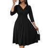 Nmoder Women's Wrap Dress Cocktail Church Wedding Midi Dress A-Line