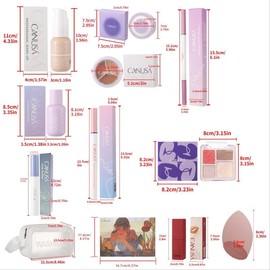 Full Face Makeup Set, 12pcs/set Long Lasting Makeup Set Including Optional Liquid Foundation & Powder and Random Other Makeup, Professional Makeup Set for Women - Color: #C2, Size: #C