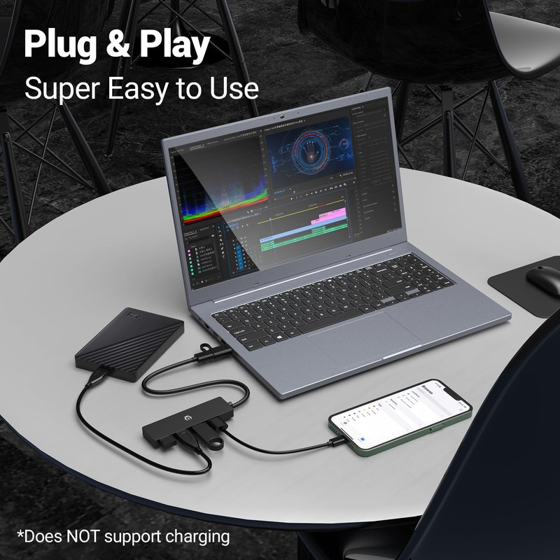 4 in 1 USB Hub, Tymyp USB 3.0 Hub 5Gbps
