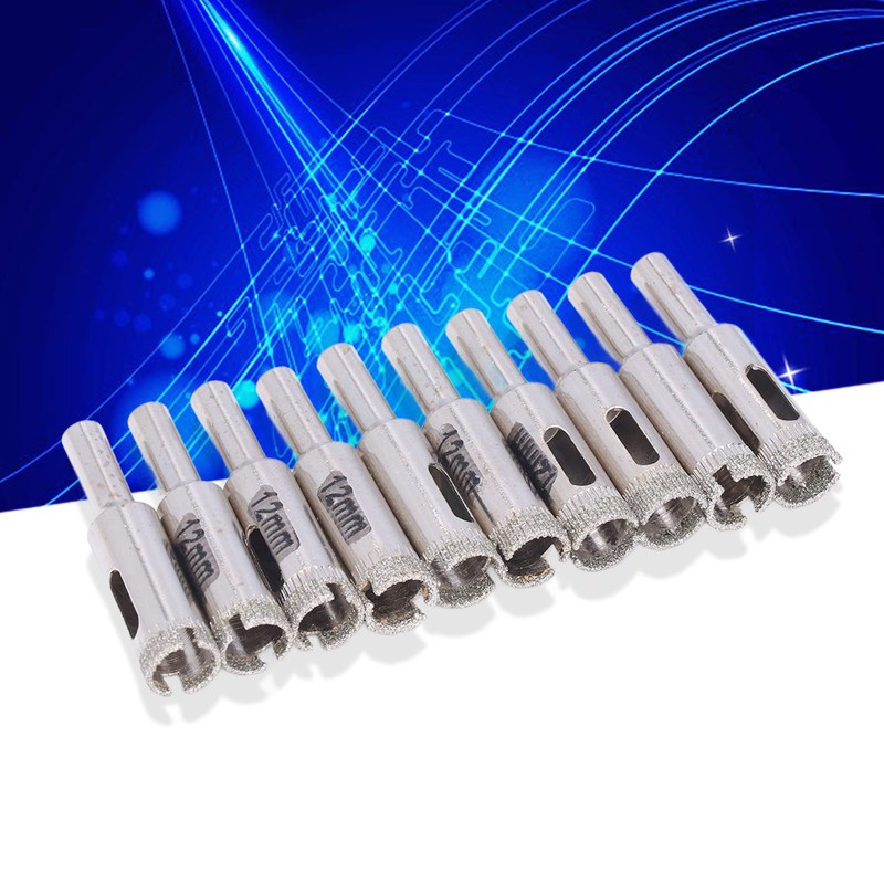 10Pcs Glass Drill Bit 12mm High Torsion Stable Fine Workmanship