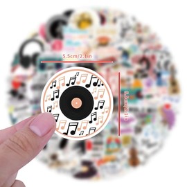 100 Pieces Music Stickers for Water Bottle|Vinyl Waterproof Decals for Laptop Skateboard Phone Car Decals for Teens Adults for Party Favors Supplies Decor (Musical Note Stickers)