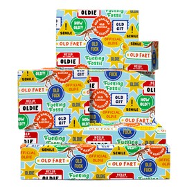 Funny Adult Wrapping Paper - 6 Sheets of Wrapping Paper - Rude Wrapping Paper for Men and Women - 50th, 60th, 70th Birthday - Recyclable - by Central 23