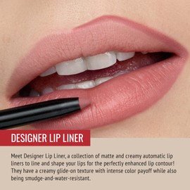 Runway Rogue Designer Liner Lip Pencil, Matte Soft Pink-Mauve Lip-Liner Pencil and Lip-Liner Sharpener, ‘A List’