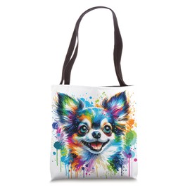 Watercolor Colorful Chihuahua Dogs Tote Bag