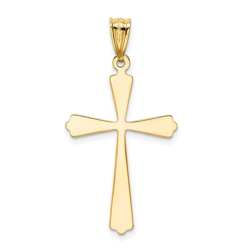 Diamond2Deal 14k White and Yellow Gold Diamond Cut Cross Pendant