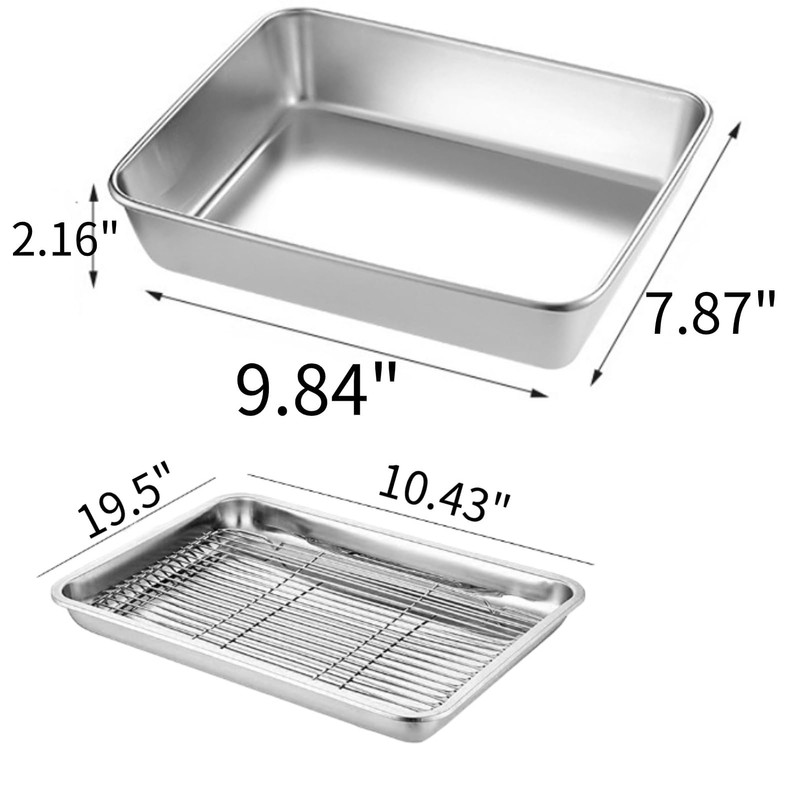 GOVNPJ Set of 3 Breading Pans, Chicken Cutlet Dredging Trays