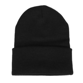 New Hattan Knit Cap, Men's, Women's, Solid Color, Hat, Beanie, Watch Cap, Black