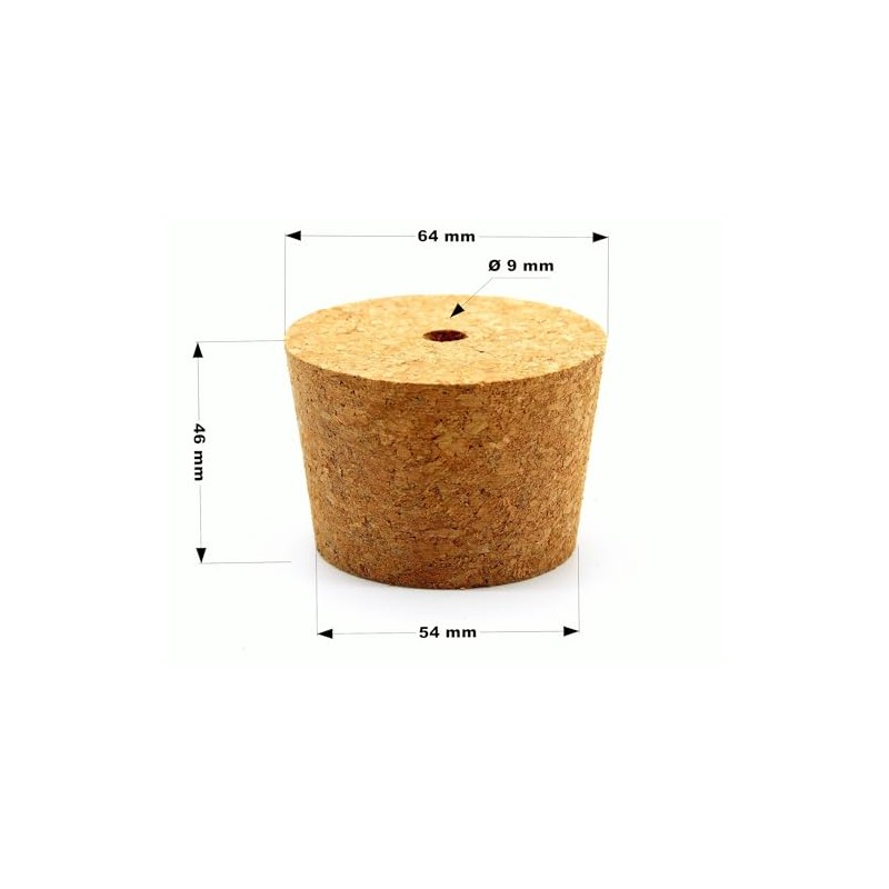 BORED CORK BUNG 64/54mm + AIRLOCK - Bubbler, Bung with