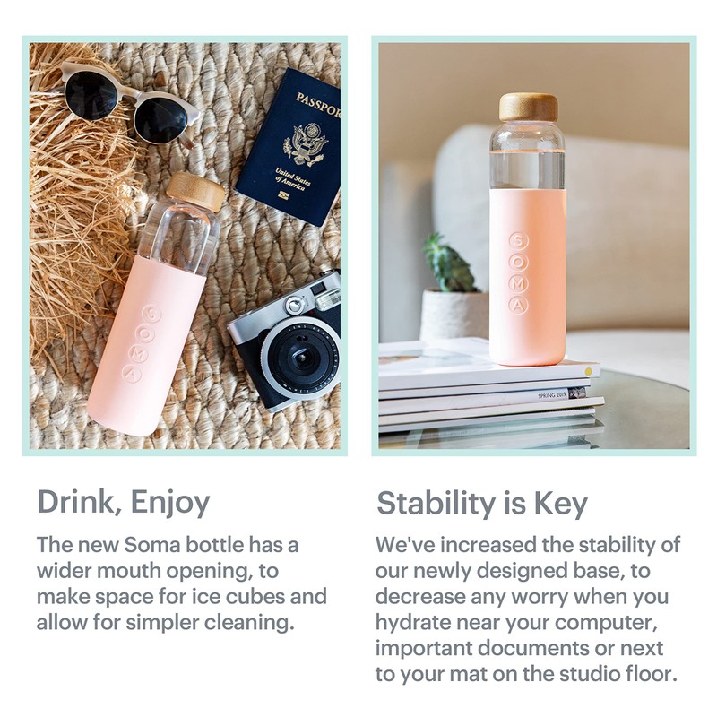 Full Circle V.2 17 oz. Glass Water Bottle - Blush