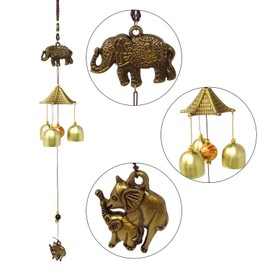 HONBAY Vintage Feng Shui Wind Bell Lucky Wind Chime for Home or Garden Decoration (Elephant)