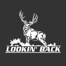 Lookin Back Decal - Mule Deer Hunting Sticker - Mule Deer - Deer Hunter Stickers - Large Decals - Automotive Window Decal - Hunting Stickers - Hunters Image