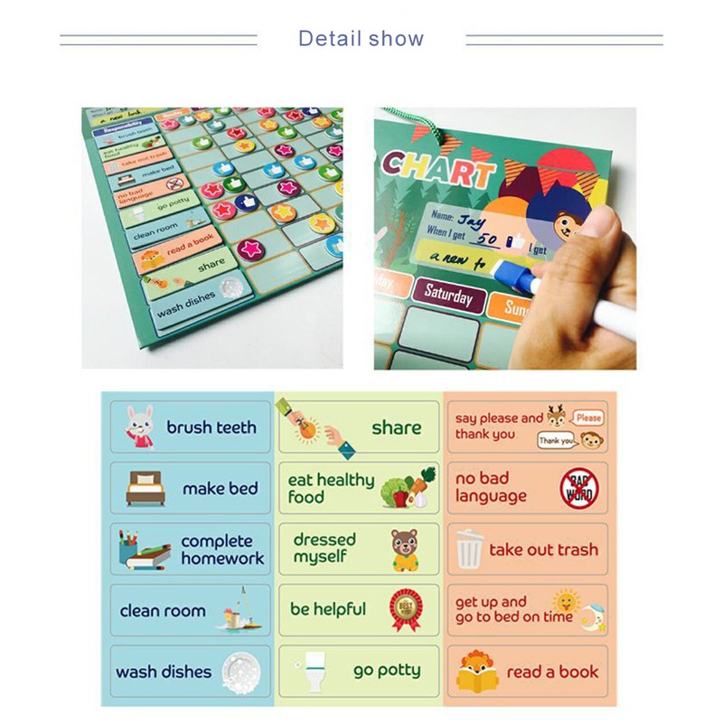 Magnetic Reward Behavior Chore Chart for Kids Magnetic Broad Calendar