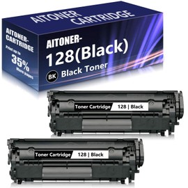 2 Pack Black Cartridge 128 Toner Cartridge Replacement for Canon imageCLASS D500 Series L100 L190 MF4450 MF4500 MF4700 MF4800 Series Laser Printers, Sold by AlToner.