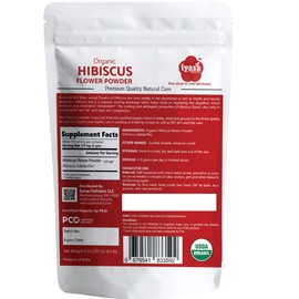 Iyasa Holistics Organic Hibiscus Powder Sabdariffa Food Grade Tea Color Flavoring Agent DIY Skin Hair Care Resealable Pouch 8 oz 223 gm