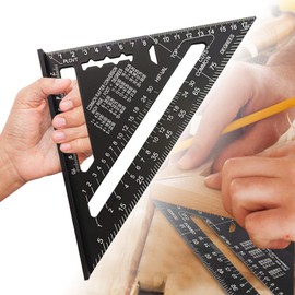 7 Inch Carpenters-Square-Aluminium Speed Square - Versatile Set Alloy Square Multi-Functional Carpenter's Tool, Suitable for Engineers, Home Builders, Roofing and Windows
