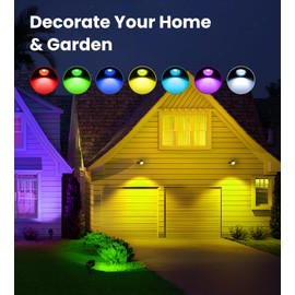 MEIKEE 15W RGB Landscape Lights 12V 24V Low Voltage Landscape Lighting RGBW Color Changing IP66 Waterproof Outdoor Spot Lights with Connectors for Garden Path Yard (12 Pack)