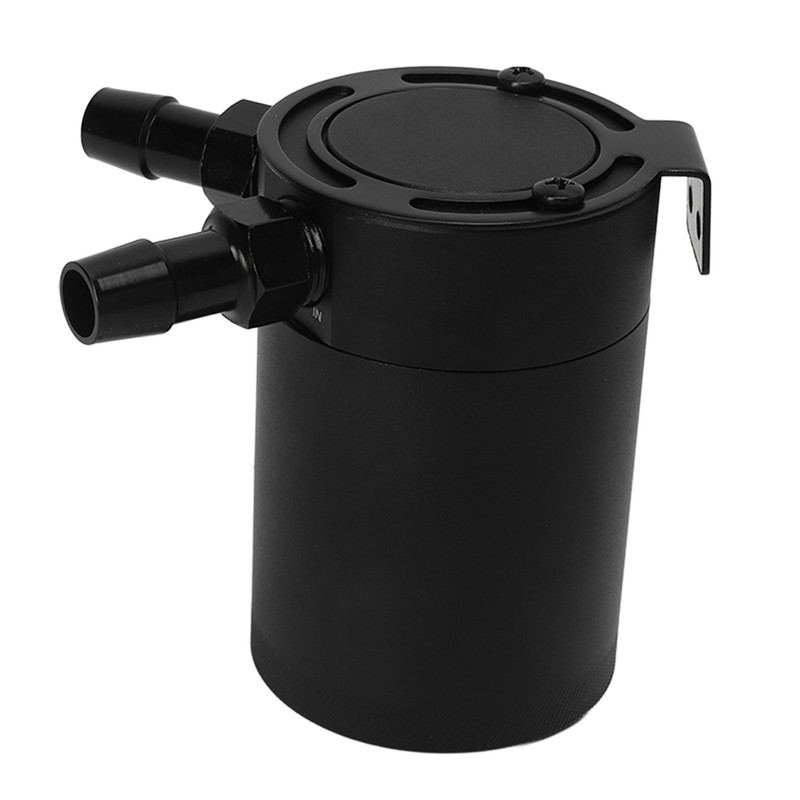 2 Port Oil Catch Can with Drain Valve 300ml Aluminum