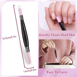 EKIND 2 Pcs Double-Headed Quartz Stone Stick Cuticle Nail Art Pen Nail Cuticle for Men Tip Pushers Women Fingernail Gelnail Natural Nail Care Tools